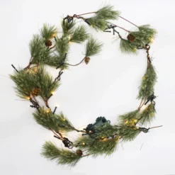 Pre Lit Christmas Smokey Pine Garland