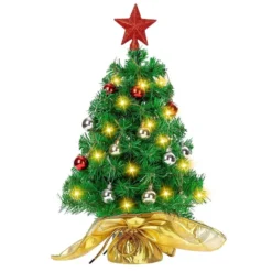 50 LED Pre Lit Tabletop Christmas Tree 23in -Holiday Discount Store Prelit Table top Christmas tree with DIY Kits Gold 23in 1 result 600x598 1