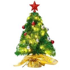 50 LED Pre Lit Tabletop Christmas Tree 23in -Holiday Discount Store Prelit Table top Christmas tree with DIY Kits Gold 23in 5 result 600x600 1