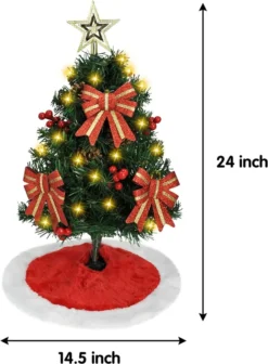 Pre Lit Table Top Christmas Tree Decoration 24in -Holiday Discount Store Prelit Tabletop Christmas Tree with Tree Skirt 24in 6 result 600x817 1