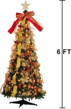 6ft Push Bubble Up Christmas Tree With Lights And Decorations -Holiday Discount Store Pull Up Christmas Tree with Accessories 6ft 4 600x919 1