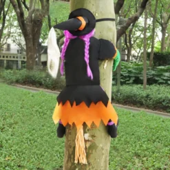 Purple Crashing Witch Into Tree Halloween Decoration -Holiday Discount Store Purple Crashing Witch Into Tree Halloween Decoration 4 600x600 1