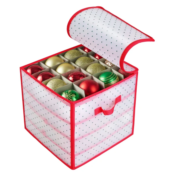 Red Plastic Ornament Storage Box 1 Red Plastic Ornament Storage Box