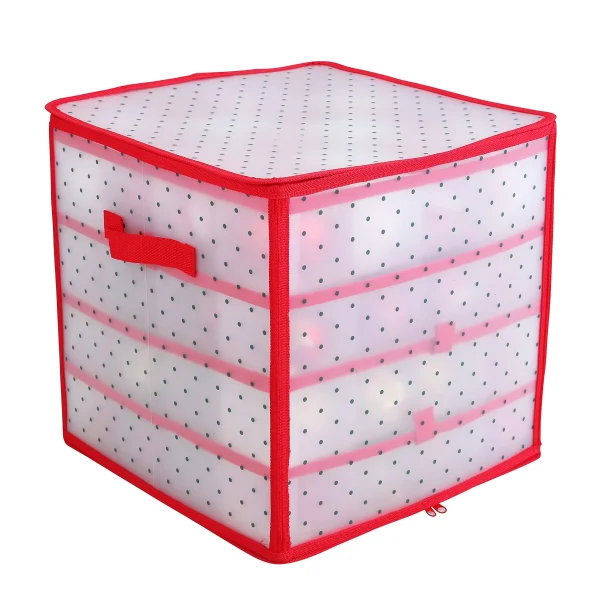 Red Plastic Ornament Storage Box 2 Red Plastic Ornament Storage Box - Image 2