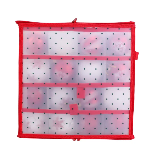 Red Plastic Ornament Storage Box 4 Red Plastic Ornament Storage Box - Image 4