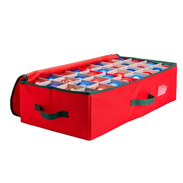Red Underbed Christmas Ornament Storage Box 2 Red Underbed Christmas Ornament Storage Box - Image 2