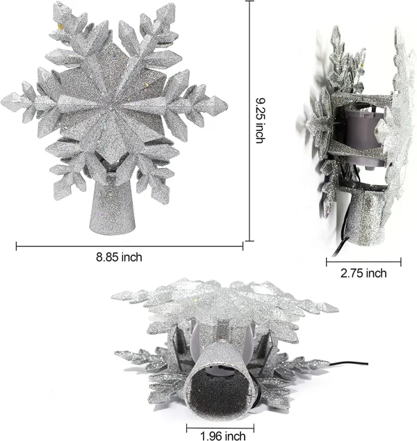 White 3D Snowflake Christmas Tree Topper 2 White 3D Snowflake Christmas Tree Topper - Image 2