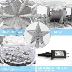 White 3D Snowflake Christmas Tree Topper 11 White 3D Snowflake Christmas Tree Topper -Holiday Discount Store Silver Snowflake Tree Toppers with White Projector Lights 3 result 600x600 1