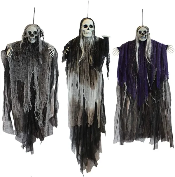3pcs Skeleton Hanging Ghost Halloween Decoration 2 3pcs Skeleton Hanging Ghost Halloween Decoration - Image 2