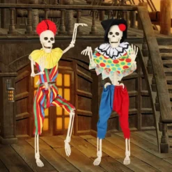 2pcs Halloween Clown Skeleton Decoration 16in