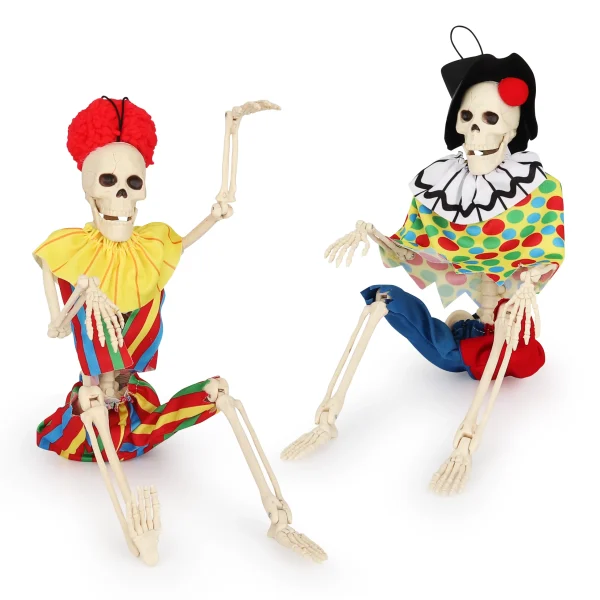 2pcs Halloween Clown Skeleton Decoration 16in 6 2pcs Halloween Clown Skeleton Decoration 16in - Image 6