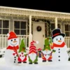 5pcs Snowman And Gnomes Christmas Yard Signs Decor