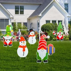 5pcs Snowman And Gnomes Christmas Yard Signs Decor -Holiday Discount Store Snowman and Gnome Yard Signs 5 Pack 3 result 600x600 1