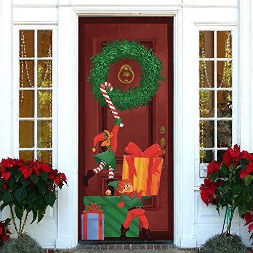 Christmas Elf Door Cover 72in X 30in 1 Christmas Elf Door Cover 72in X 30in