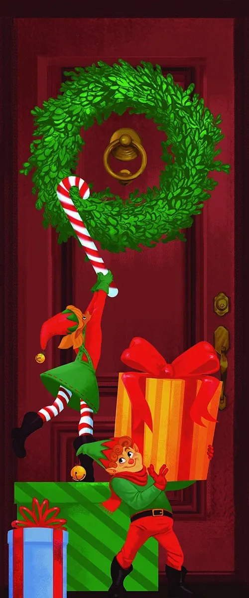 Christmas Elf Door Cover 72in X 30in 3 Christmas Elf Door Cover 72in X 30in - Image 3