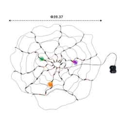 Spider Web Lights With 3 Lighted Spiders (Orange) -Holiday Discount Store Spider Web Lights with 3 Lighted Spiders Orange 4 result 600x600 1
