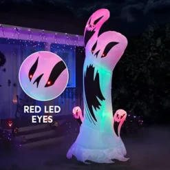 10ft Tall Inflatable Scary Swirly Ghost With Color Changing Light -Holiday Discount Store Tall Scary Swrily Ghost with Animated light 10ft 6 600x600 1