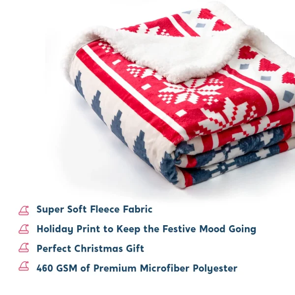 Twin Size Cozy Fleece Christmas Throw Blanket 2 Twin Size Cozy Fleece Christmas Throw Blanket - Image 2