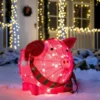 80 LED Tinsel Pig Outdoor Yard Lights 21in