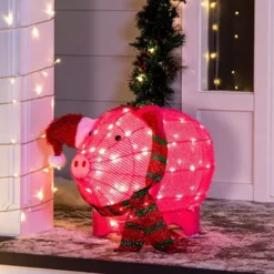 80 LED Tinsel Pig Outdoor Yard Lights 21in 9 80 LED Tinsel Pig Outdoor Yard Lights 21in -Holiday Discount Store Tinsel Pig LED Yard Light 21in 3 600x600 1