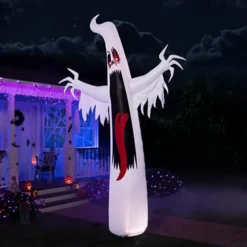 12ft Inflatable LED Ghost With Long Red Tongue -Holiday Discount Store Tongue Ghost Halloween Inflatable 12 ft Tall Long 3 600x600 1