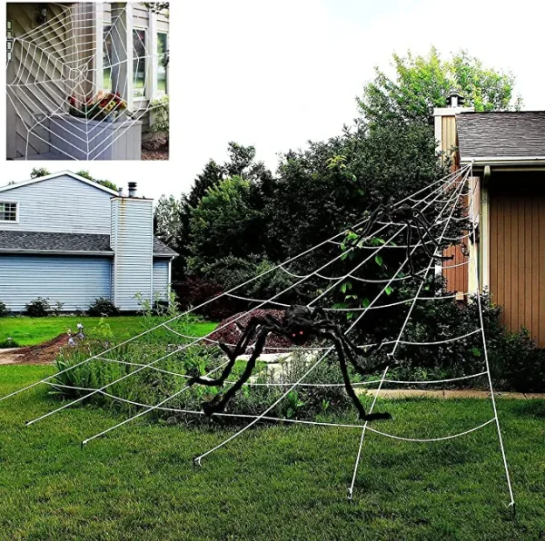 4Pcs Triangle/Round Spider Webs And Spiders 2 4Pcs Triangle/Round Spider Webs And Spiders - Image 2