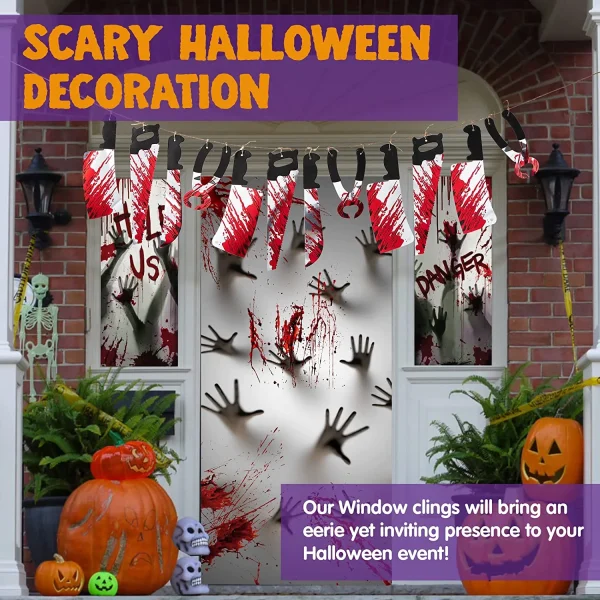 Zombie Hand Door Cover+2 Widow Covers+Weapon Garland+Window Stickers 11*14in 2 Zombie Hand Door Cover+2 Widow Covers+Weapon Garland+Window Stickers 11*14in - Image 2