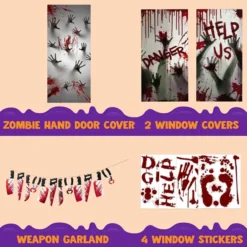 Zombie Hand Door Cover+2 Widow Covers+Weapon Garland+Window Stickers 11*14in 10 Zombie Hand Door Cover+2 Widow Covers+Weapon Garland+Window Stickers 11*14in -Holiday Discount Store Zombie Hand Door Cover2 Widow CoversWeapon GarlandWindow Stickers 4 result 600x600 1