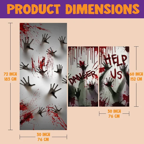 Zombie Hand Door Cover+2 Widow Covers+Weapon Garland+Window Stickers 11*14in 6 Zombie Hand Door Cover+2 Widow Covers+Weapon Garland+Window Stickers 11*14in - Image 6
