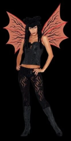 "Demonette - Red W/Veins" Halloween Costume Wings