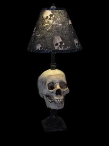 "Desk Lamp With Life-size Skull And Bone Shade" Haunted House Lighting 1 "Desk Lamp With Life-size Skull And Bone Shade" Haunted House Lighting