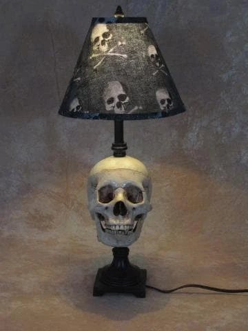 "Desk Lamp With Life-size Skull And Bone Shade" Haunted House Lighting 2 "Desk Lamp With Life-size Skull And Bone Shade" Haunted House Lighting - Image 2