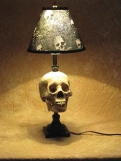 "Desk Lamp With Life-size Skull And Bone Shade" Haunted House Lighting 9 "Desk Lamp With Life-size Skull And Bone Shade" Haunted House Lighting -Holiday Discount Store desk lamp with life size skull and bone shade haunted house lighting 23613608385