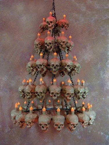 "Five-Tiered Life-Size Skull Chandelier With 60 Skulls" Haunted House Lighting 3 "Five-Tiered Life-Size Skull Chandelier With 60 Skulls" Haunted House Lighting - Image 3