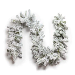 King Of Christmas 9' X 12" King Flock® Garland Unlit -Holiday Discount Store king flock artificial garland