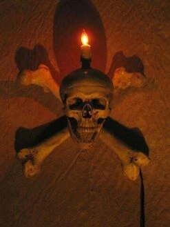 "Skull/Femur Bone Wall Sconce" Haunted House Lighting -Holiday Discount Store skull femur bone wall sconce haunted house lighting 23613103873