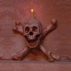 "Skull/Femur Bone Wall Sconce" Haunted House Lighting -Holiday Discount Store skull femur bone wall sconce haunted house lighting 8180007105