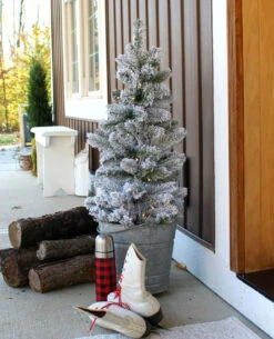 King Of Christmas 3' King Flock® Artificial Christmas Tabletop Tree Unlit -Holiday Discount Store tabletop artificial christmas trees